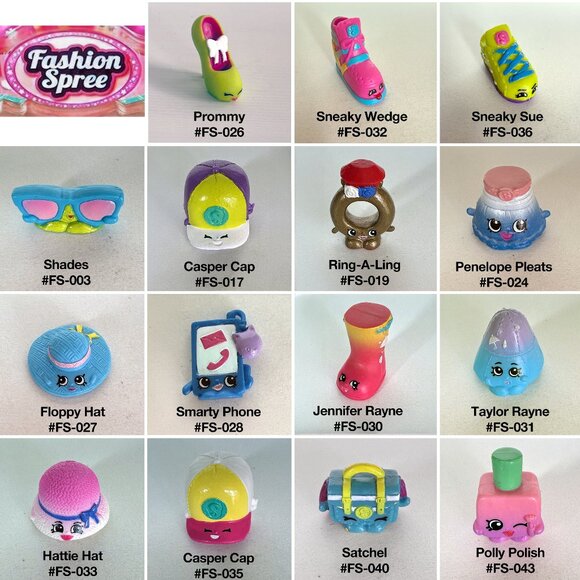 Shopkins Fashion Spree Lot - 15 Figures, Hats, Shoes, Bags & Checklist! - Picture 1 of 3